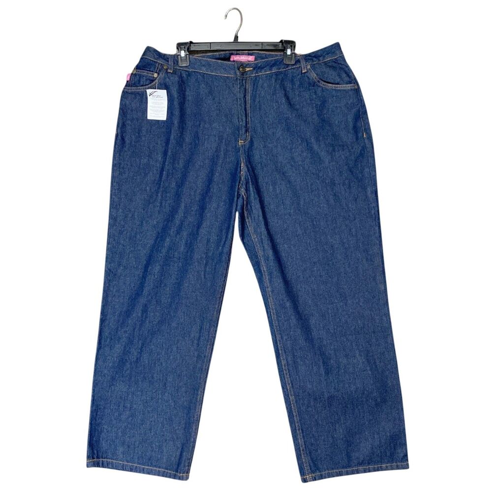 Woman Within 20WP Jeans Plus Size Petite Wide Leg Denim High Rise 100% Cotton